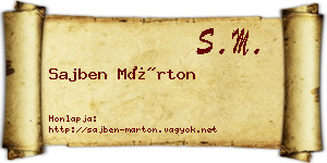 Sajben Márton névjegykártya