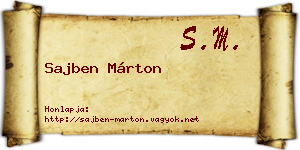 Sajben Márton névjegykártya