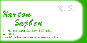 marton sajben business card